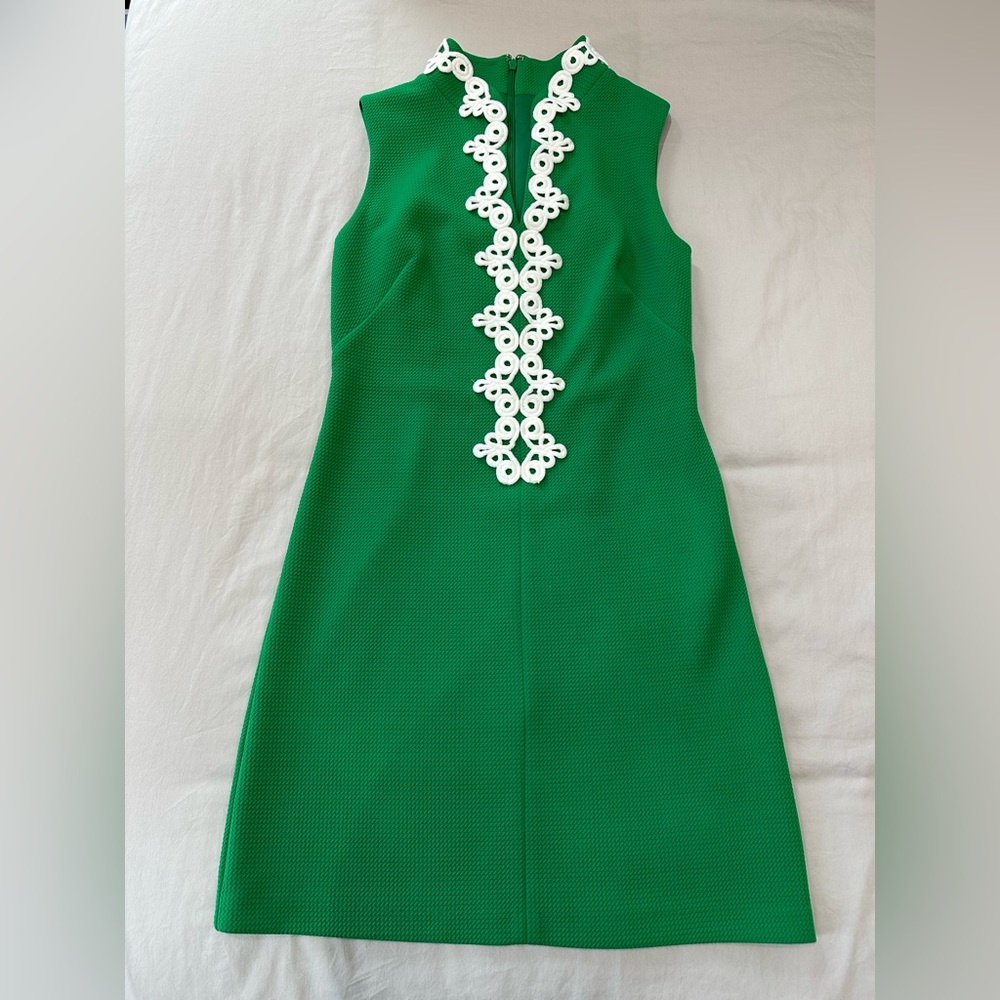 Vince Camuto Green Sleeveless Dress with White Detailing